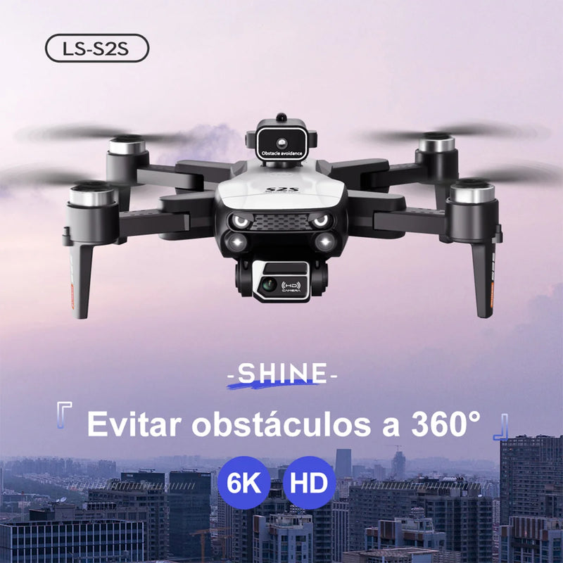 Novo Drone S2S 4K HD: Câmera Dupla, Motor Brushless e Evitação de Obstáculos - Profissional e Dobrável