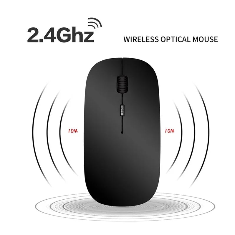 Mouse sem fio ultra fino sem fio óptico de 2,4 GHz para PC